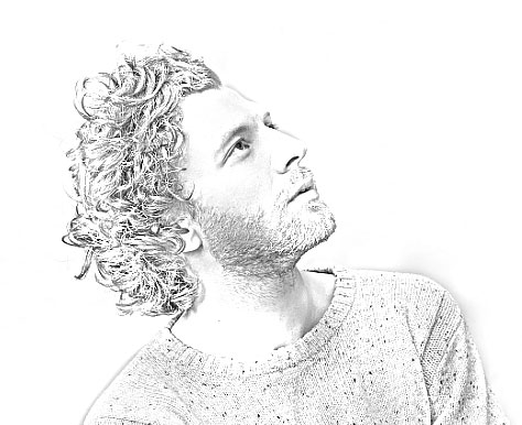 pencil line drawing in Photoshop