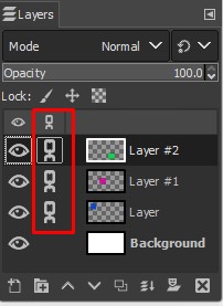 Select multiple layers in GIMP